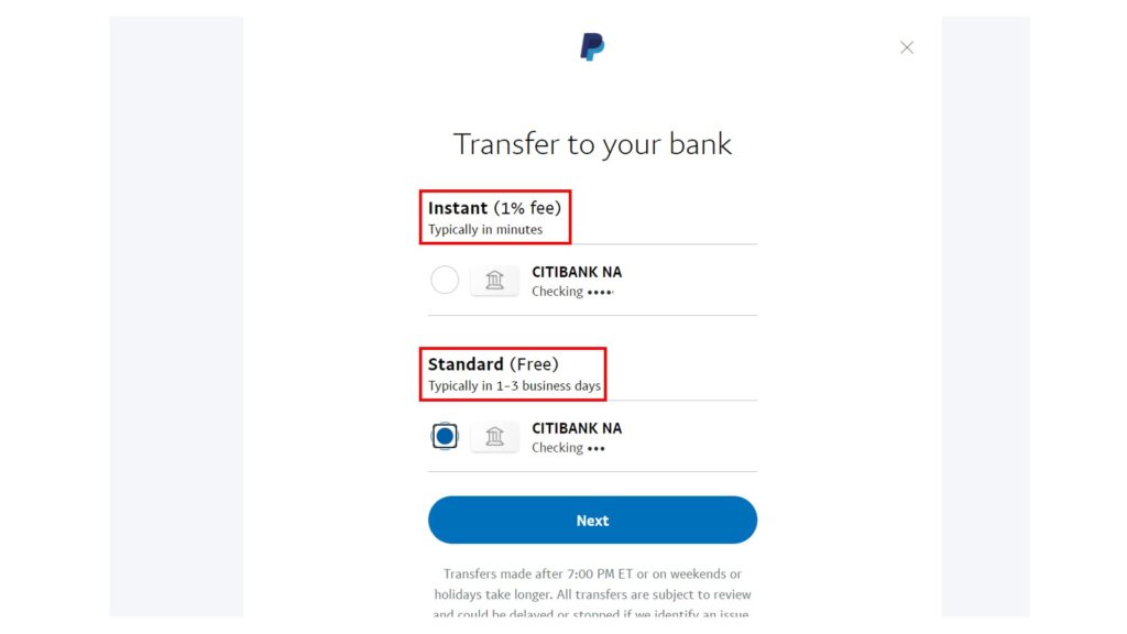 paypal transfer money to bank account 3