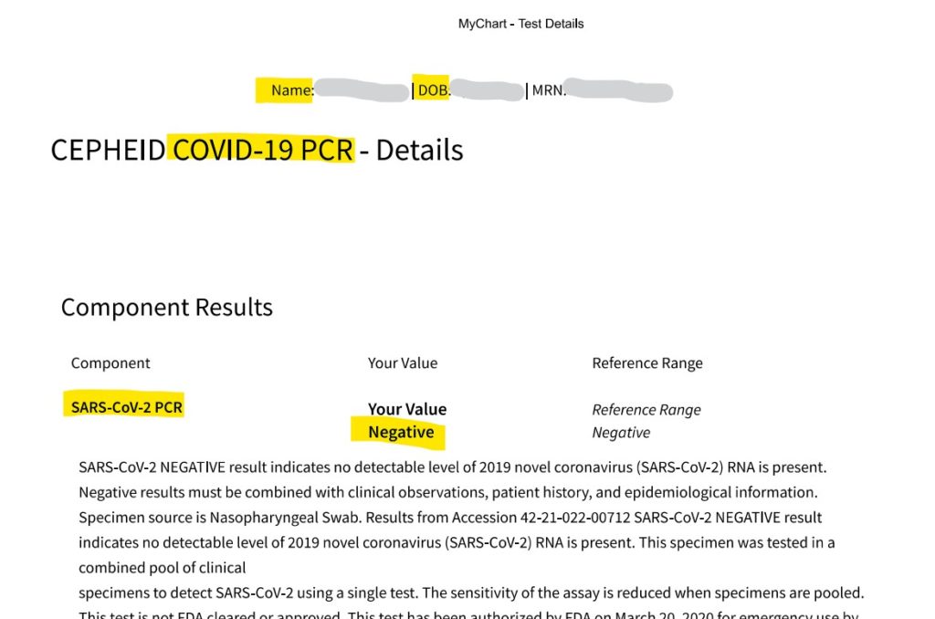 紐約免費covid19核酸檢測-COVID-19- Rapid Testing-result